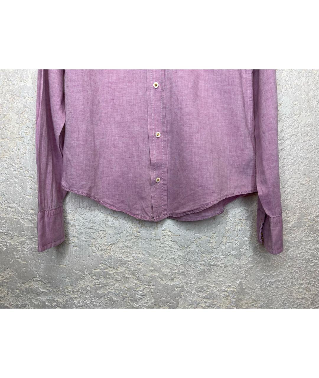 DSQUARED2 Фиолетовая льняная кэжуал рубашка, фото 6