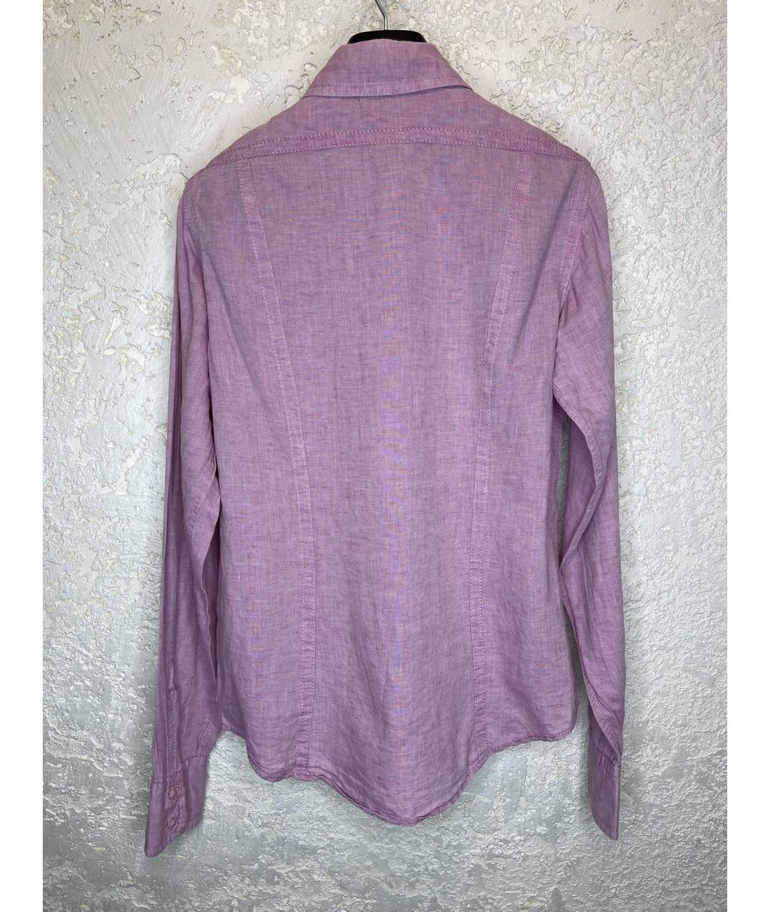 DSQUARED2 Фиолетовая льняная кэжуал рубашка, фото 3