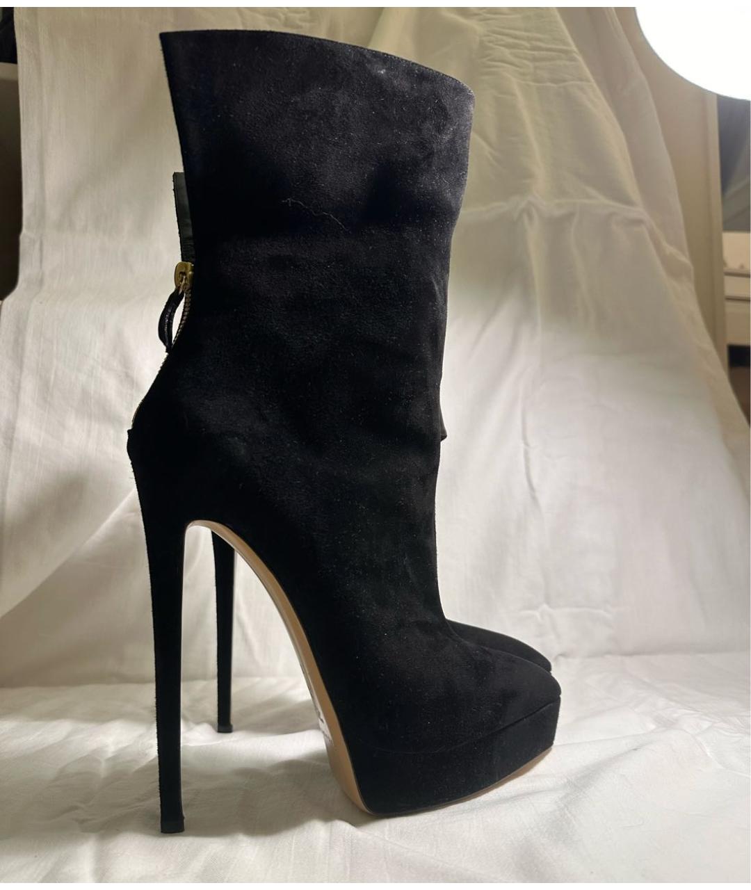 CASADEI Черные замшевые ботфорты, фото 7