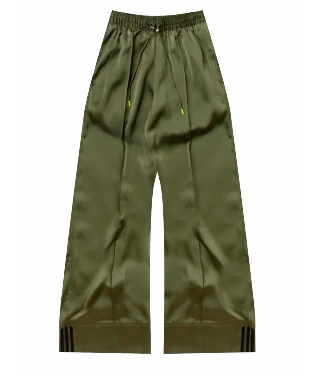 ADIDAS Зеленые полиэстеровые брюки широкие, фото 1