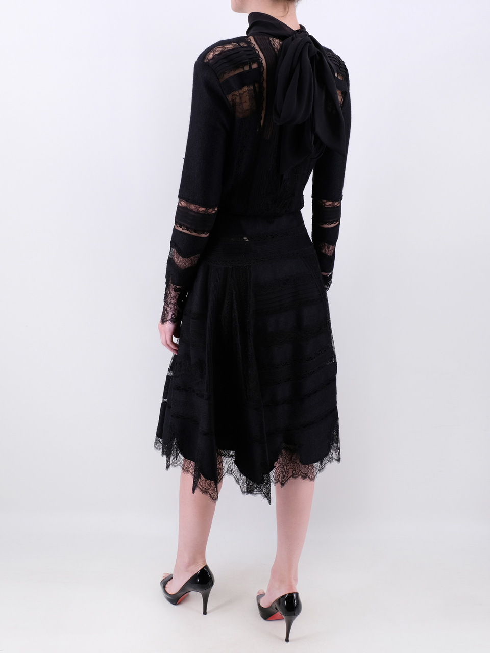 ERMANNO SCERVINO Черное кашемировое повседневное платье, фото 3