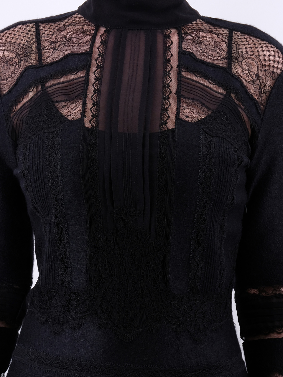 ERMANNO SCERVINO Черное кашемировое повседневное платье, фото 4