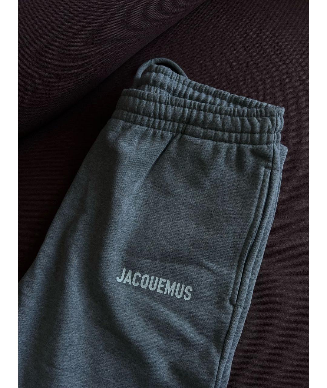 JACQUEMUS Серые хлопковые повседневные брюки, фото 4