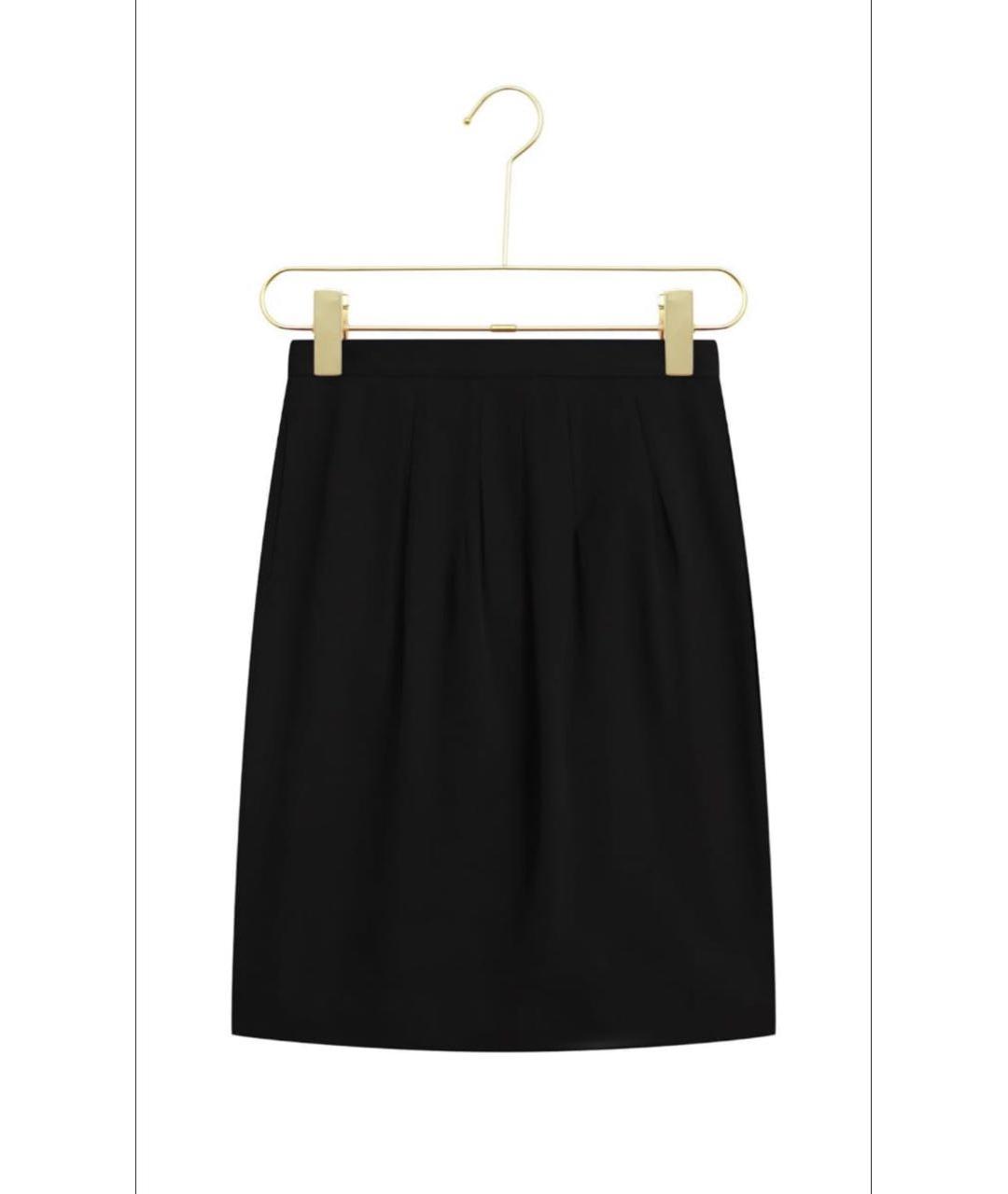 LORO PIANA Черная шерстяная юбка мини, фото 2