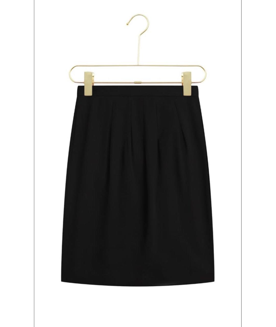 LORO PIANA Черная шерстяная юбка мини, фото 5
