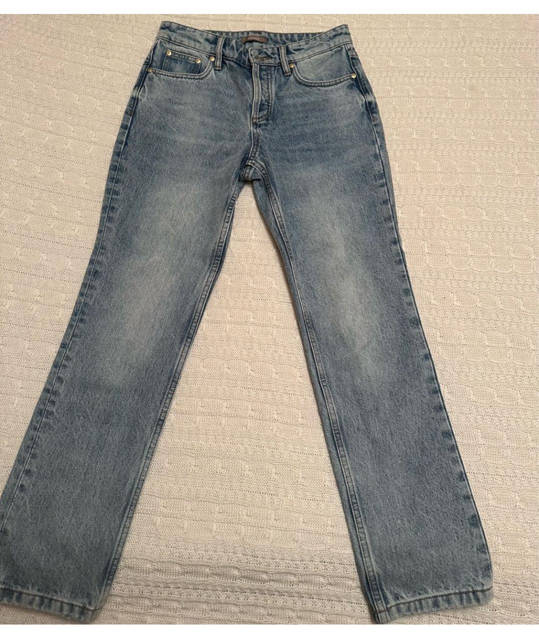 12 STOREEZ Голубые хлопковые прямые джинсы, фото 3