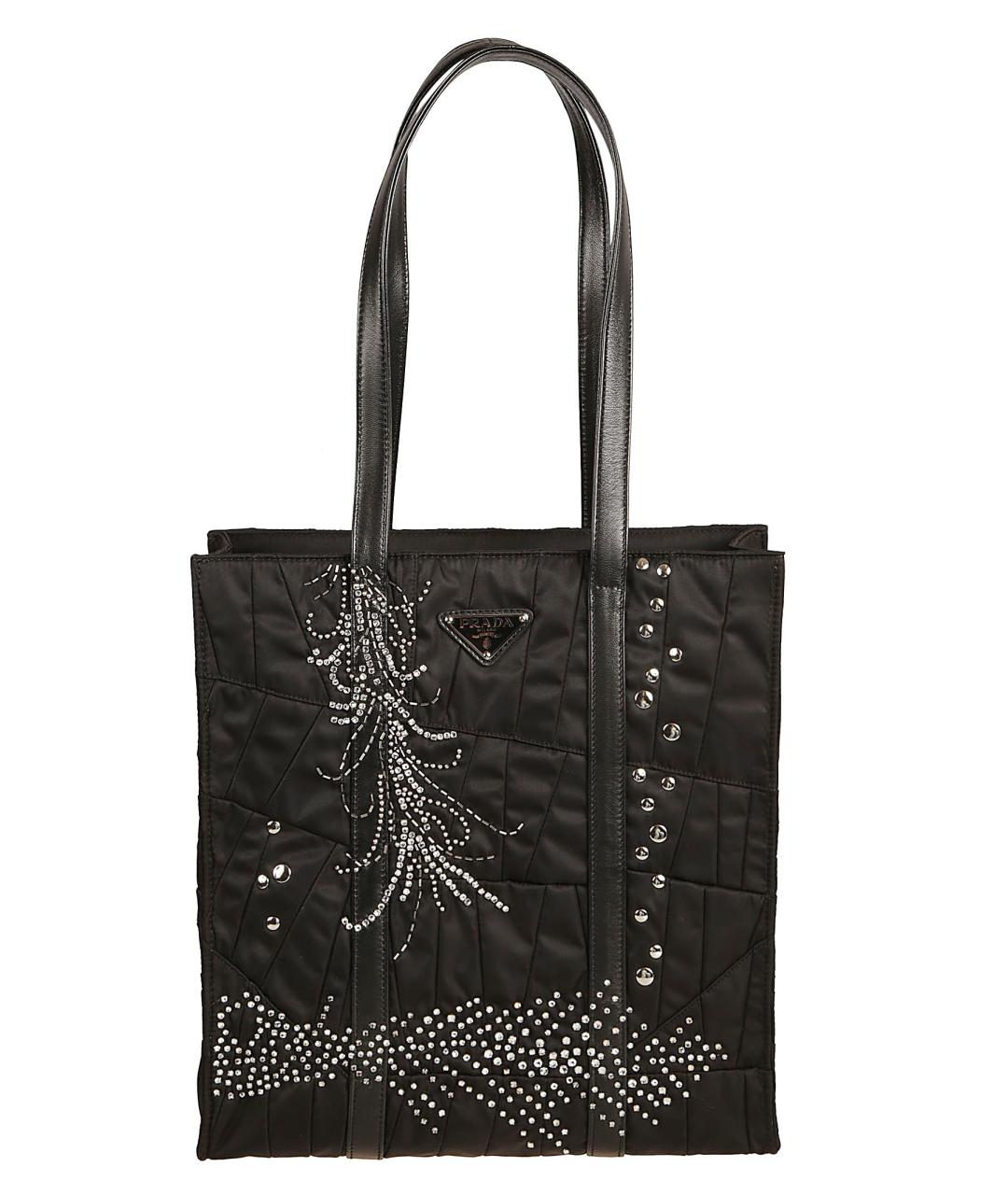 Prada black nylon tote online