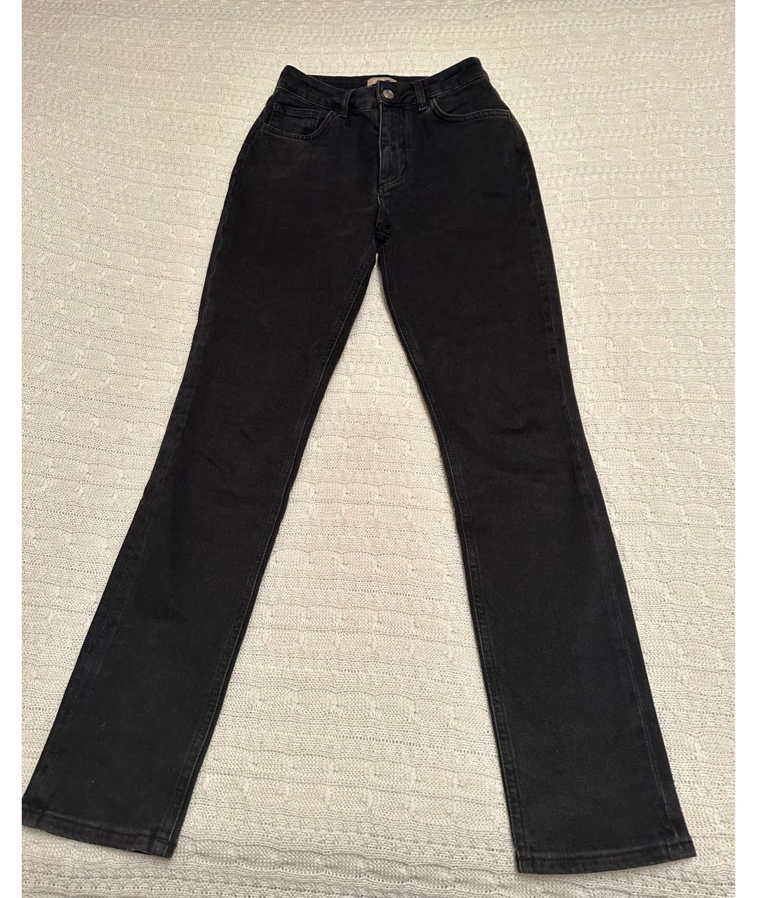 12 STOREEZ Черные хлопковые джинсы слим, фото 3