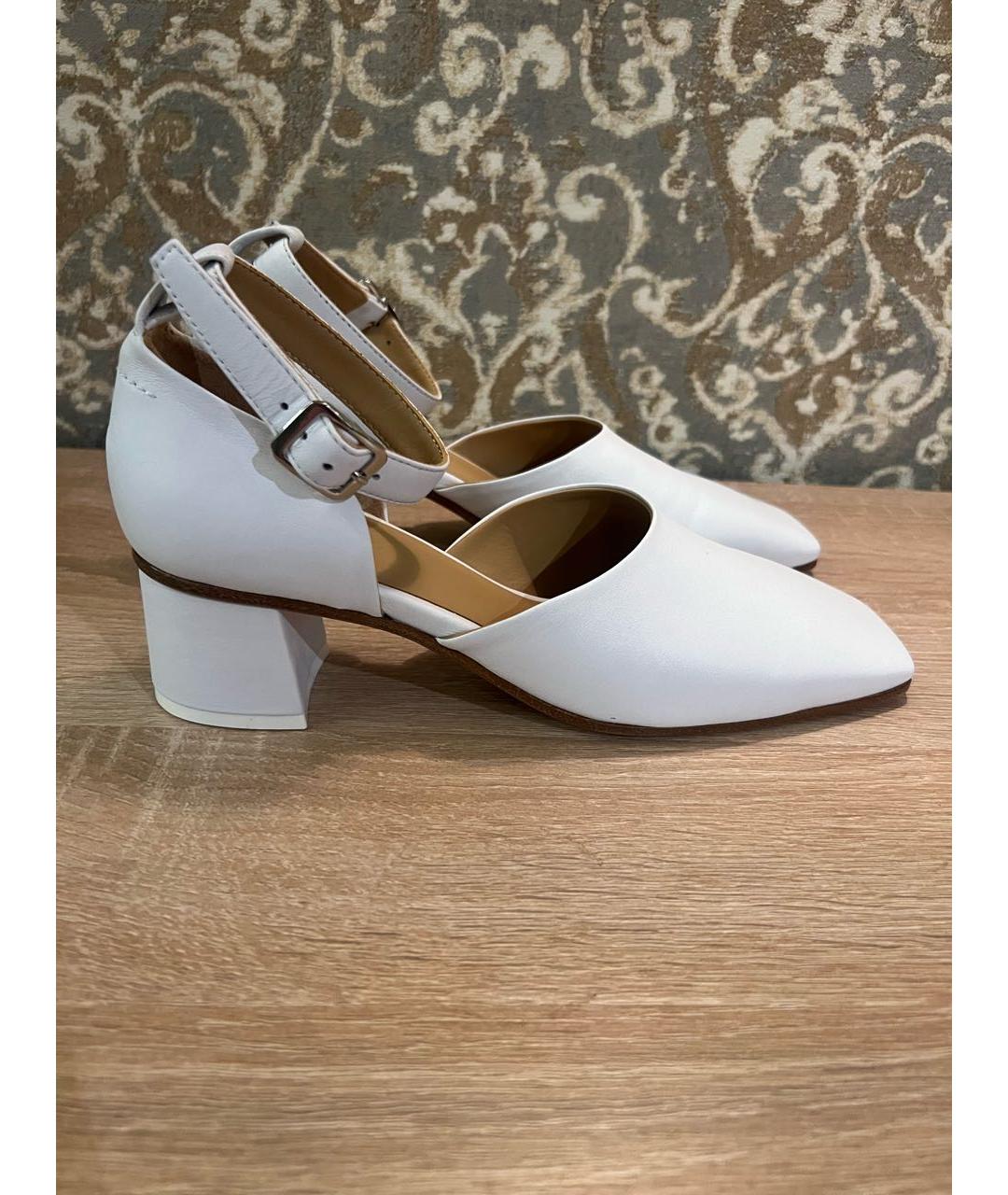 MM6 MAISON MARGIELA Белые кожаные туфли, фото 9