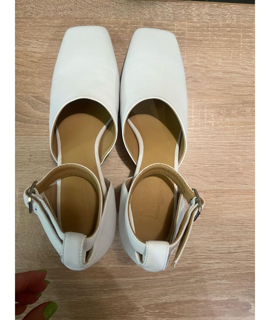 MM6 MAISON MARGIELA Белые кожаные туфли, фото 3