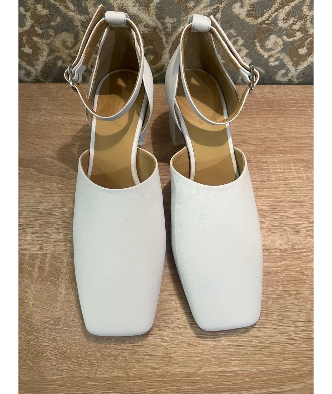 MM6 MAISON MARGIELA Белые кожаные туфли, фото 2