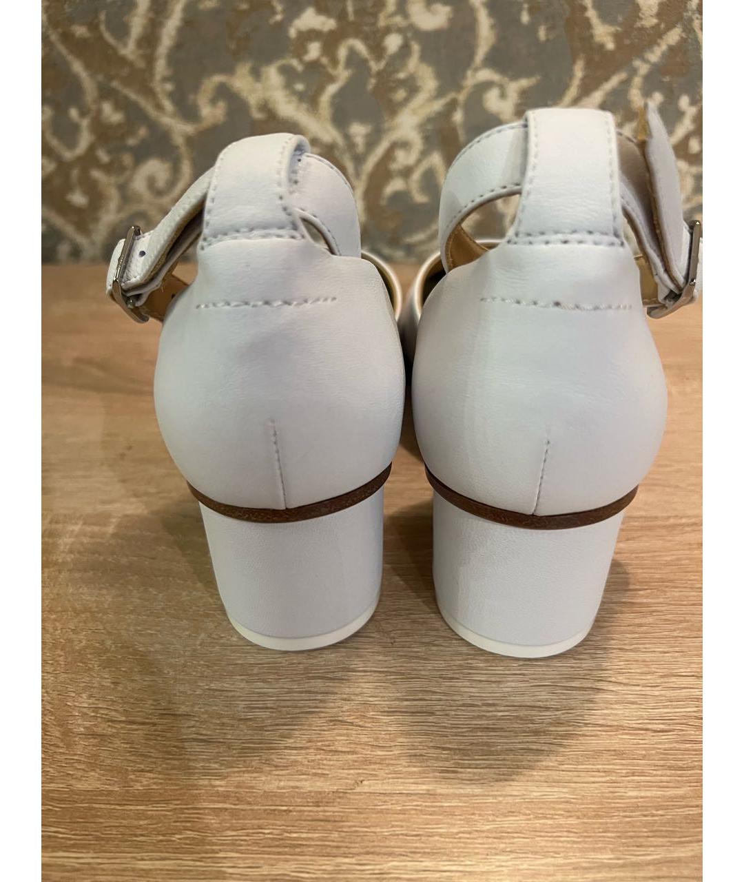 MM6 MAISON MARGIELA Белые кожаные туфли, фото 4