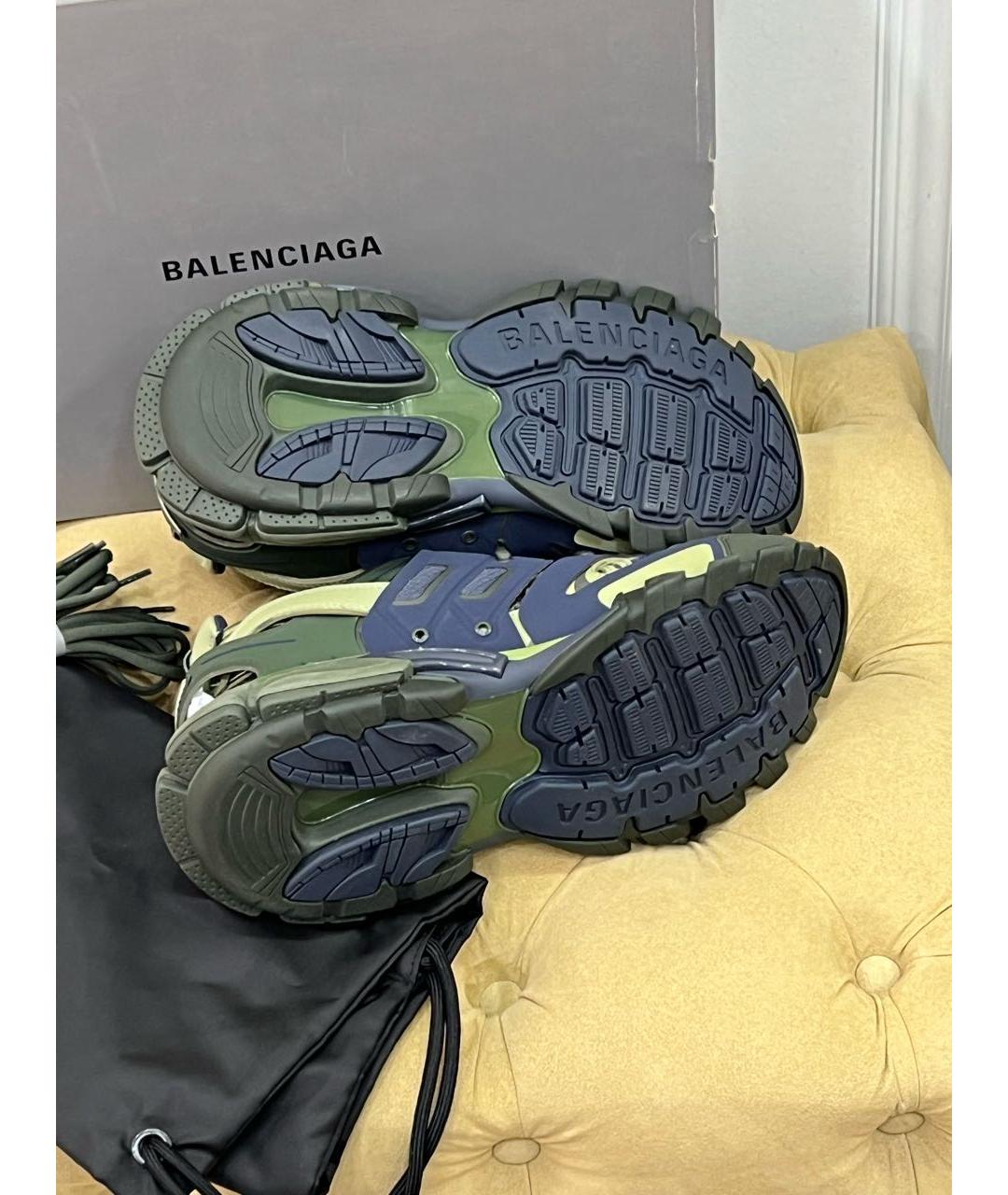 BALENCIAGA Зеленые кожаные кроссовки, фото 4