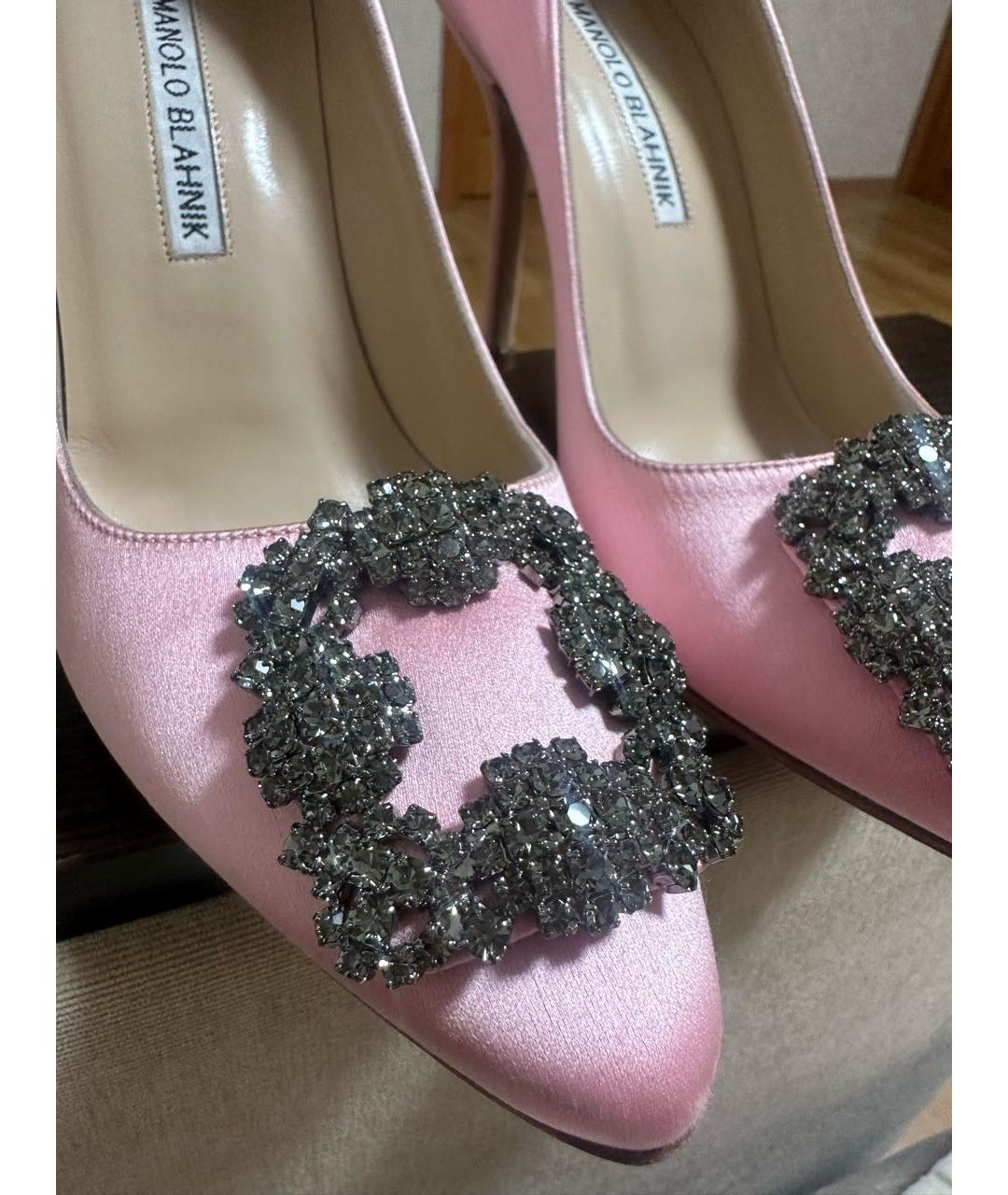 MANOLO BLAHNIK Розовые кожаные туфли, фото 6