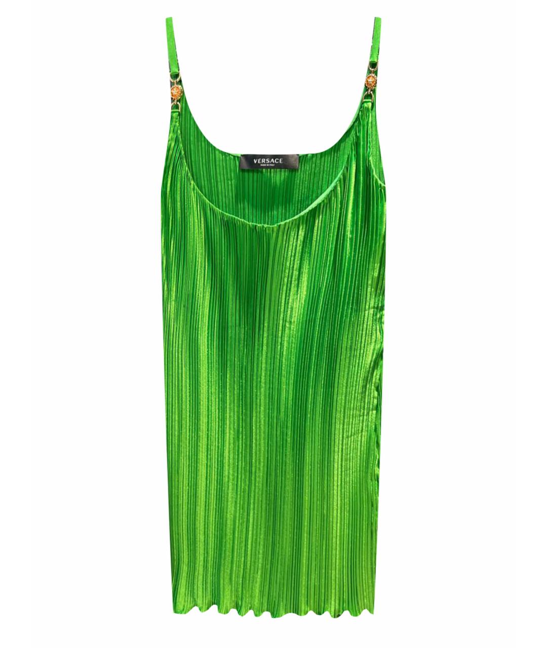 VERSACE Салатовыое полиэстеровое коктейльное платье, фото 1