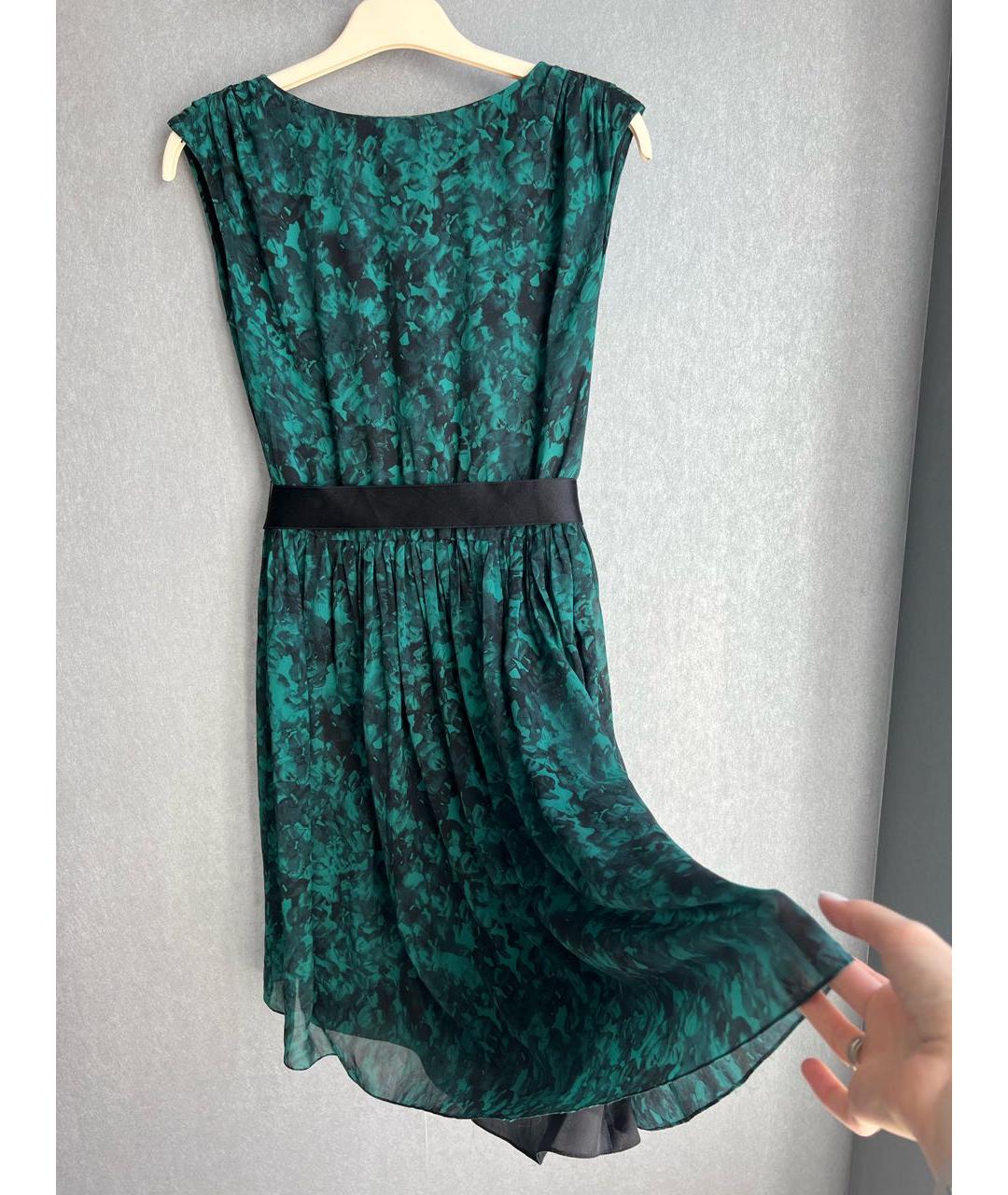 CAROLINA HERRERA Зеленые шелковое повседневное платье, фото 6