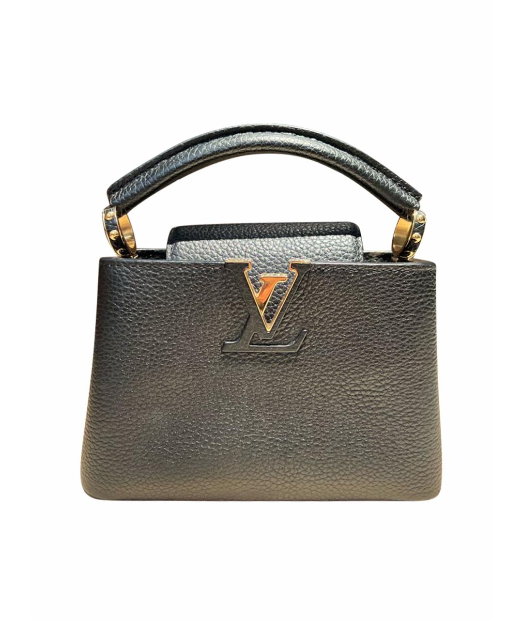 LOUIS VUITTON PRE-OWNED Черная кожаная сумка с короткими ручками, фото 1