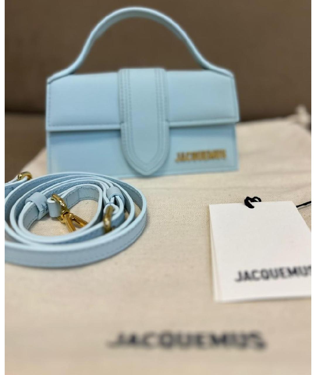 JACQUEMUS Голубая замшевая сумка через плечо, фото 3