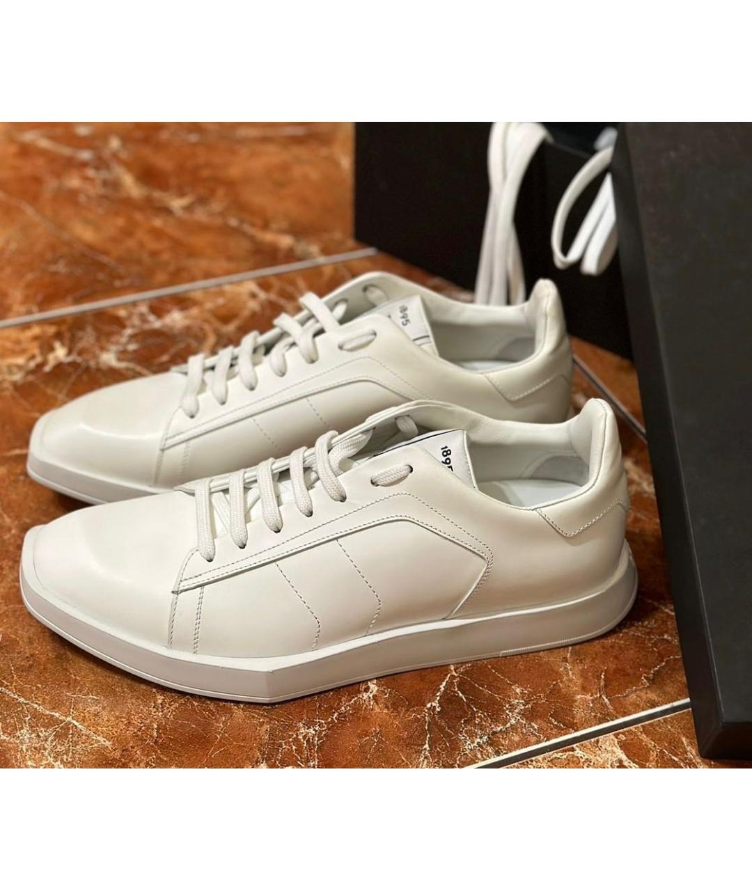 BERLUTI Белые кожаные низкие кроссовки / кеды, фото 9
