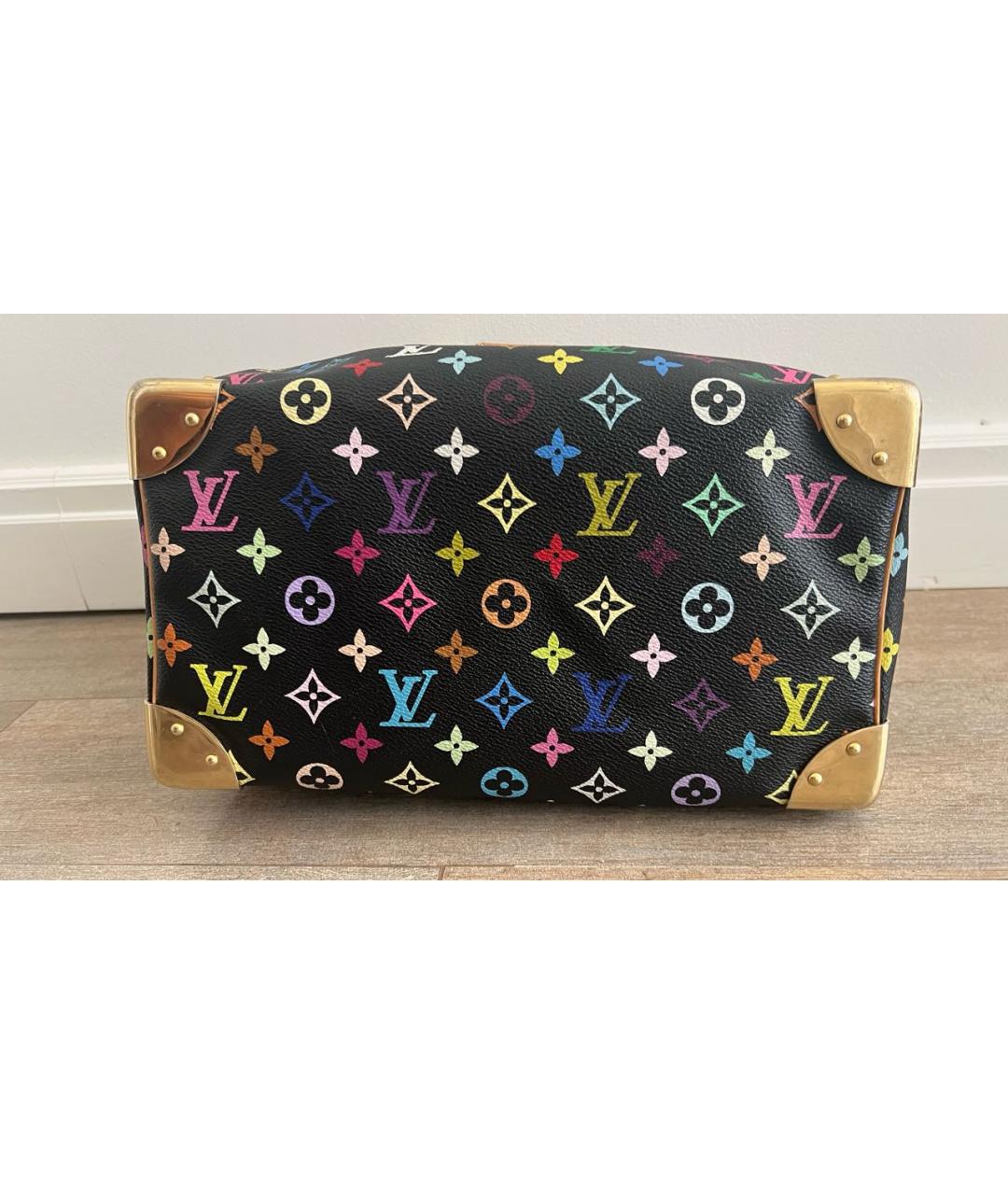 LOUIS VUITTON Черная кожаная сумка с короткими ручками, фото 2