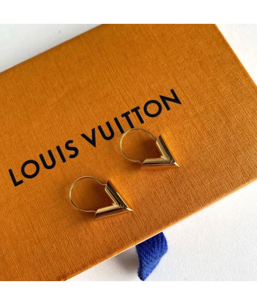 LOUIS VUITTON PRE-OWNED Золотые латунные серьги, фото 3