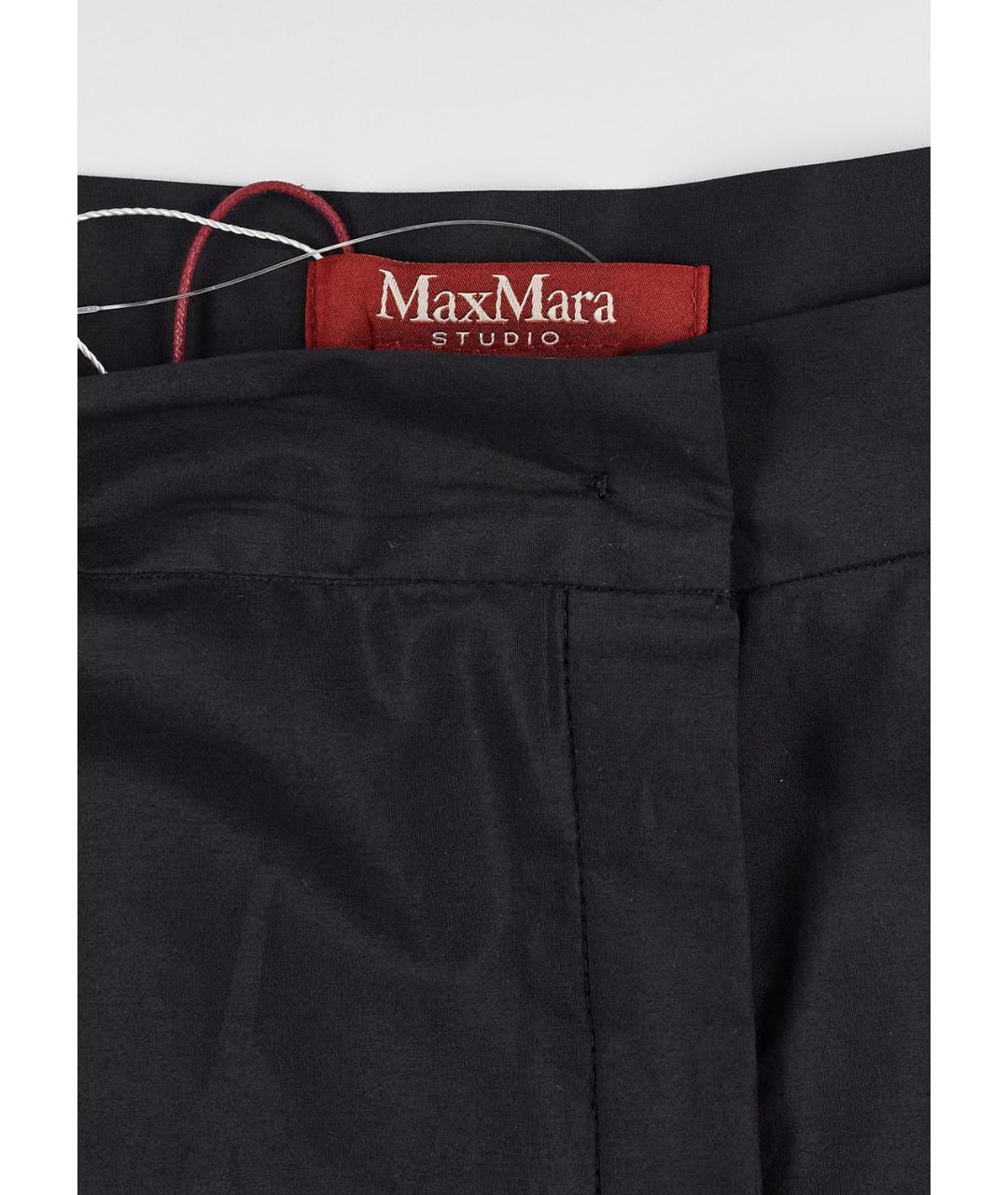 MAX MARA STUDIO Черная хлопковая юбка макси, фото 3