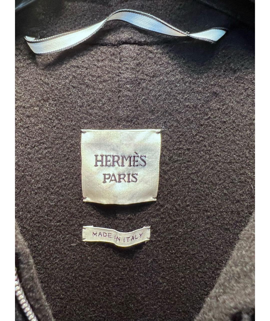 HERMES PRE-OWNED Черное кашемировое пальто, фото 4