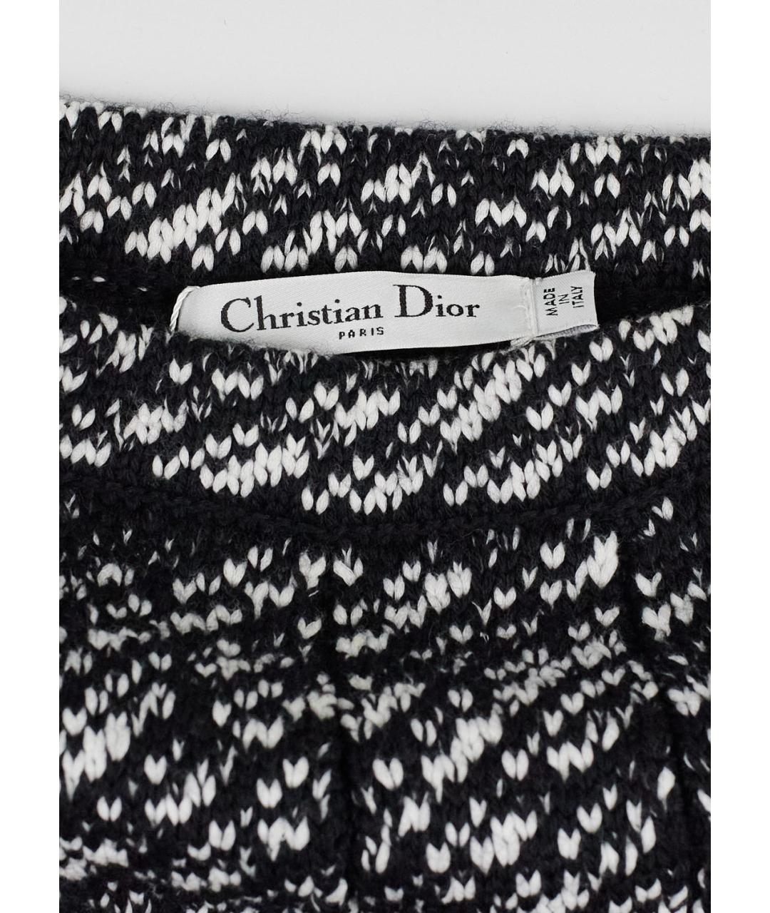 CHRISTIAN DIOR PRE-OWNED Черная шерстяная юбка миди, фото 3