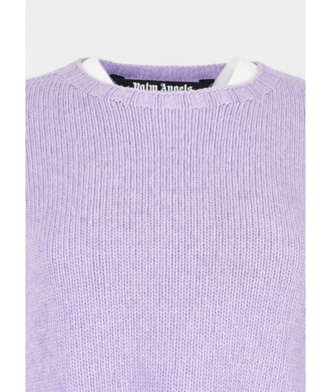 PALM ANGELS Фиолетовый шерстяной джемпер / свитер, фото 4