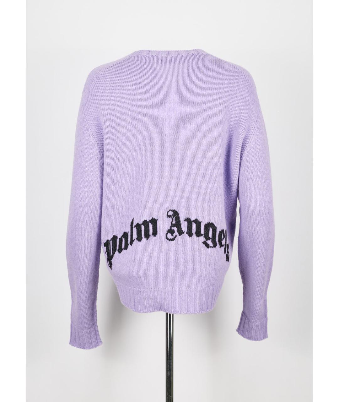 PALM ANGELS Фиолетовый шерстяной джемпер / свитер, фото 2