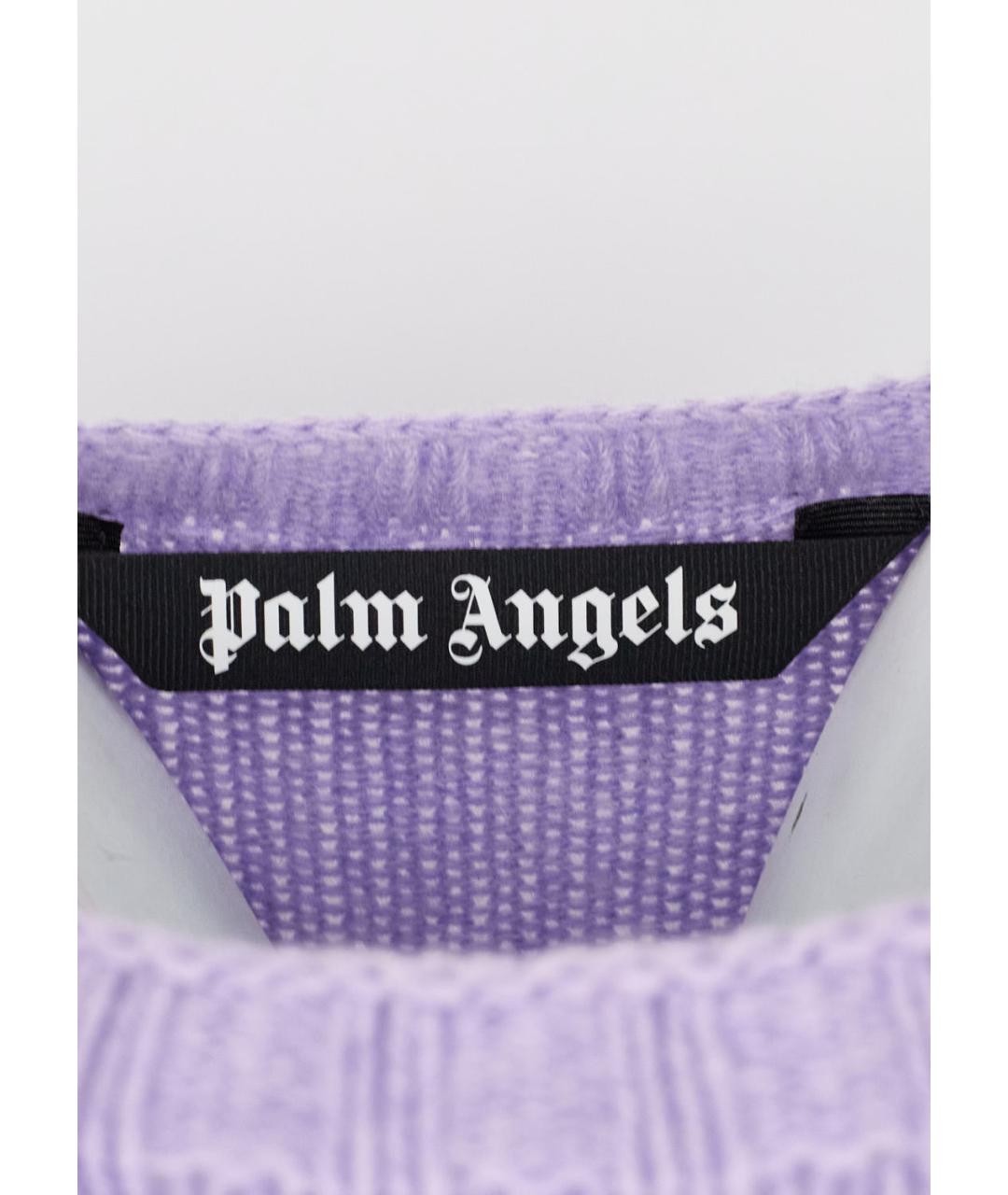 PALM ANGELS Фиолетовый шерстяной джемпер / свитер, фото 3