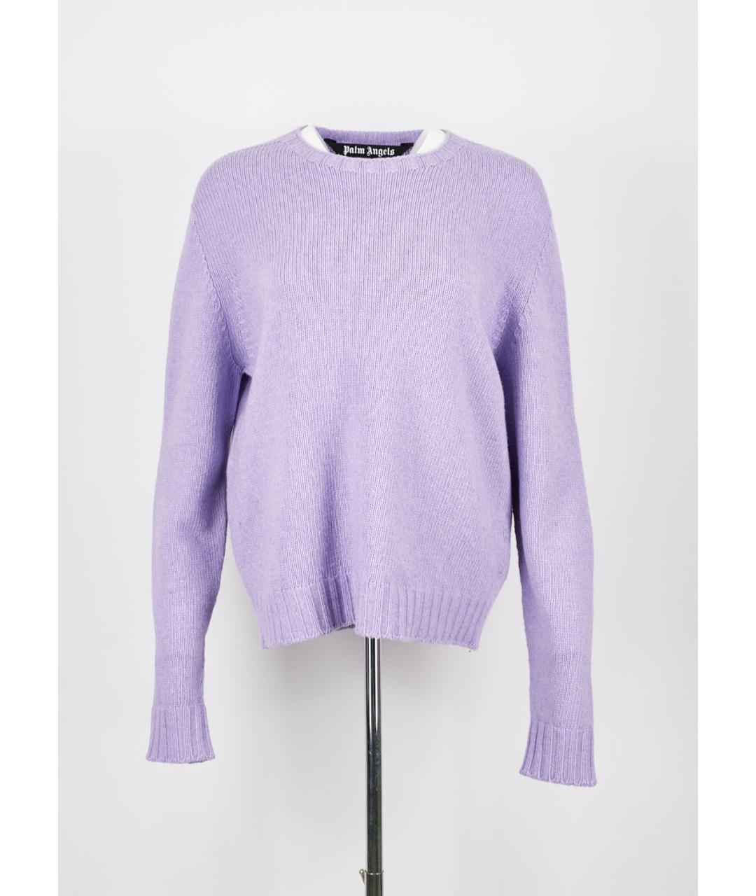 PALM ANGELS Фиолетовый шерстяной джемпер / свитер, фото 5