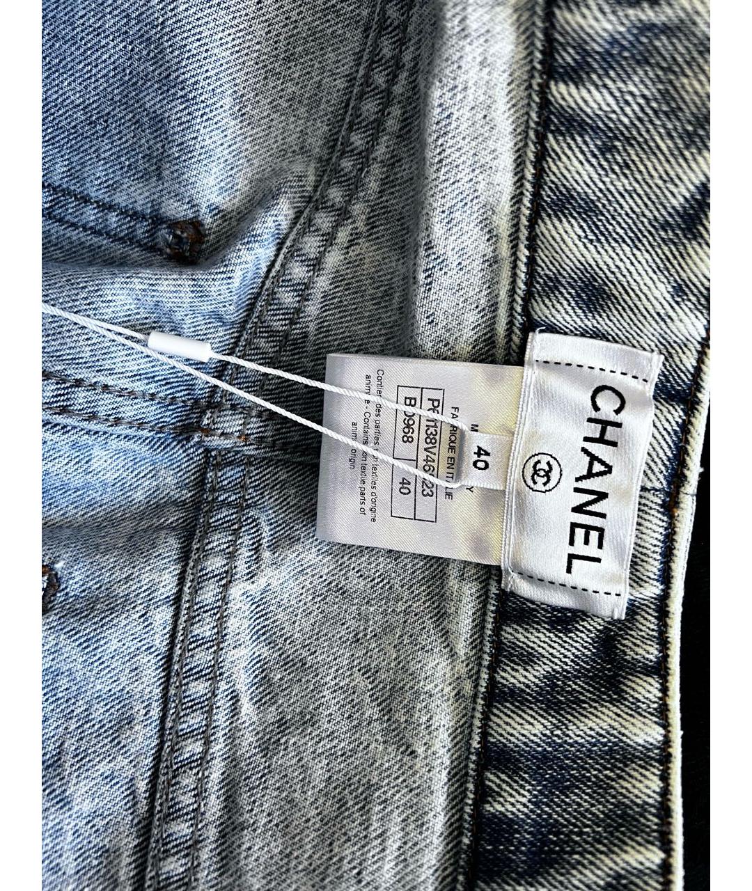CHANEL PRE-OWNED Хлопковые джинсы слим, фото 5