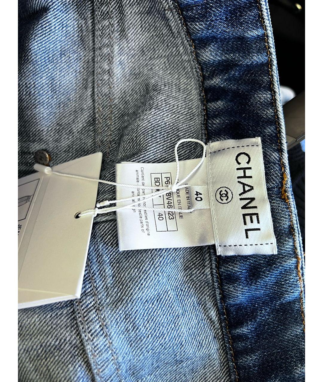 CHANEL PRE-OWNED Хлопковые джинсы слим, фото 5