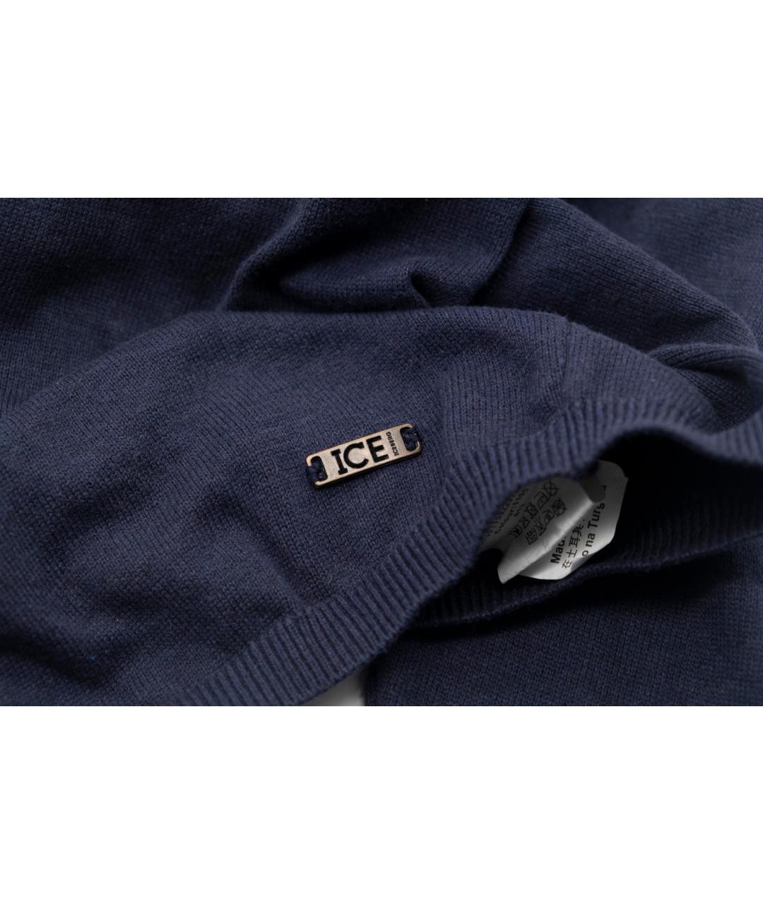 ICEBERG Темно-синий хлопковый джемпер / свитер, фото 5