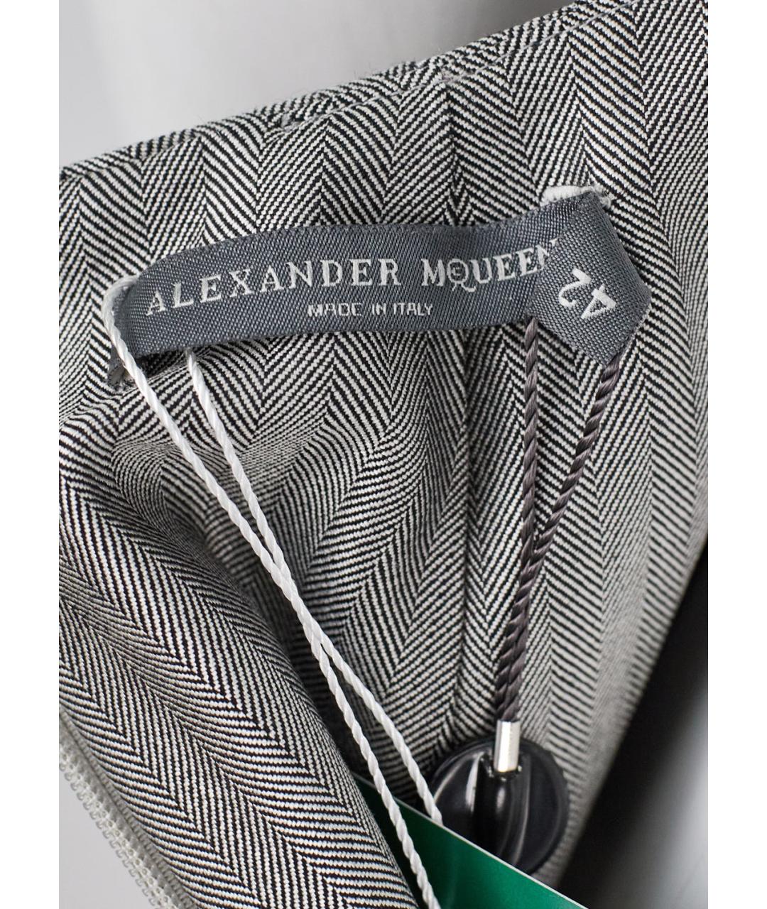 ALEXANDER MCQUEEN Серебряное шерстяное вечернее платье, фото 3