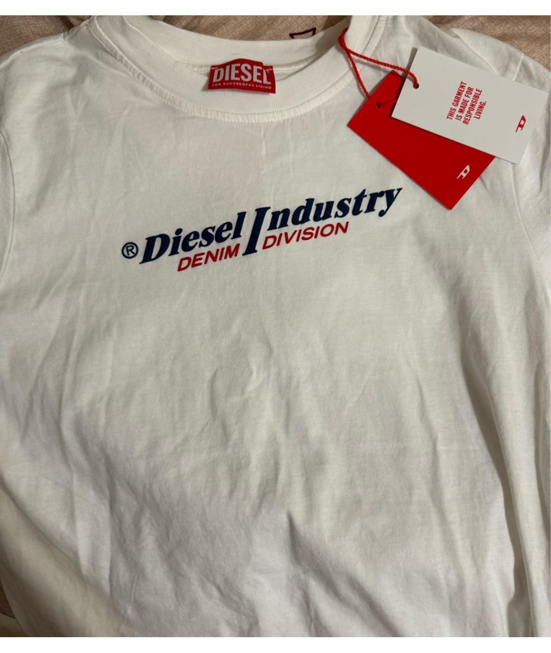 DIESEL Белая хлопковая футболка, фото 2