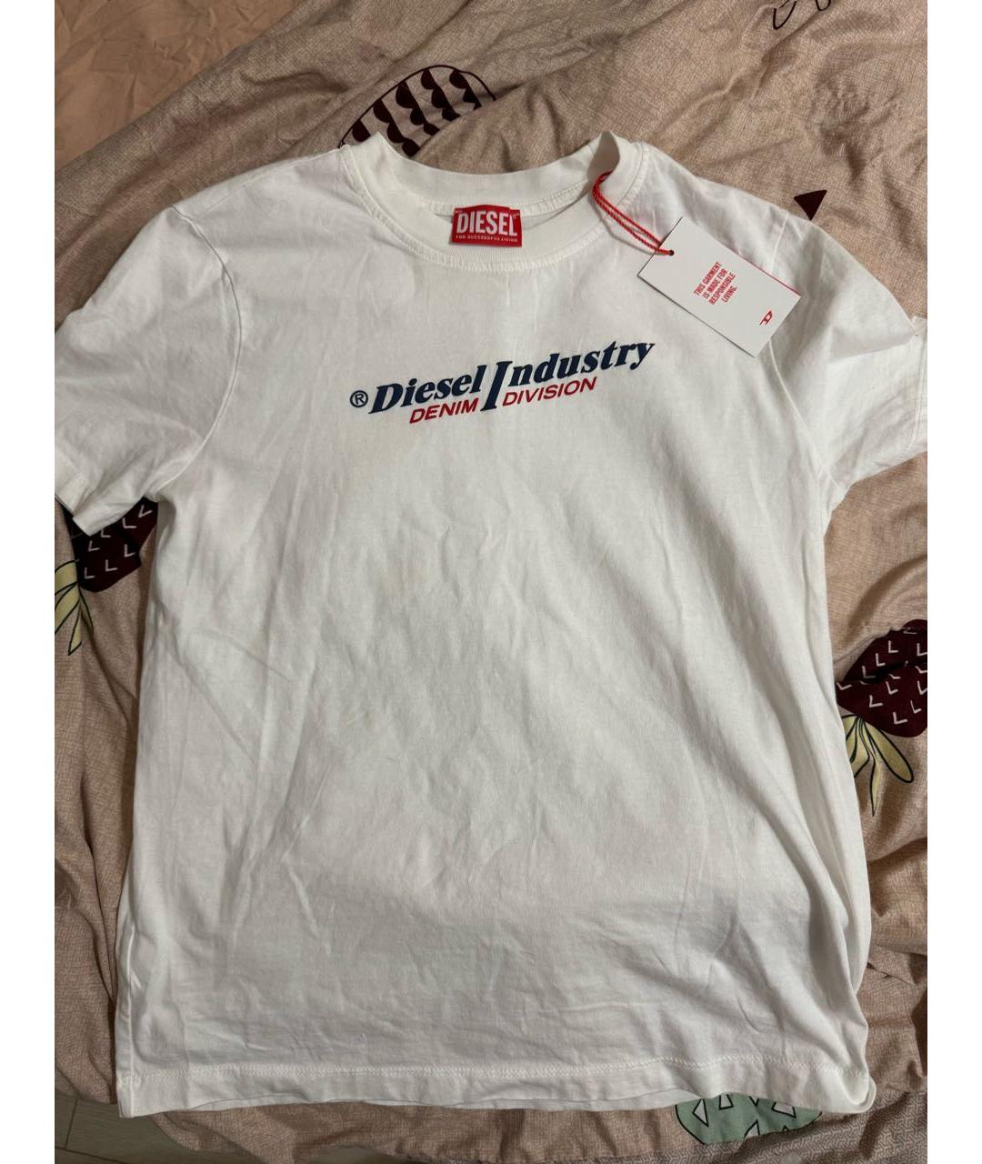 DIESEL Белая хлопковая футболка, фото 5