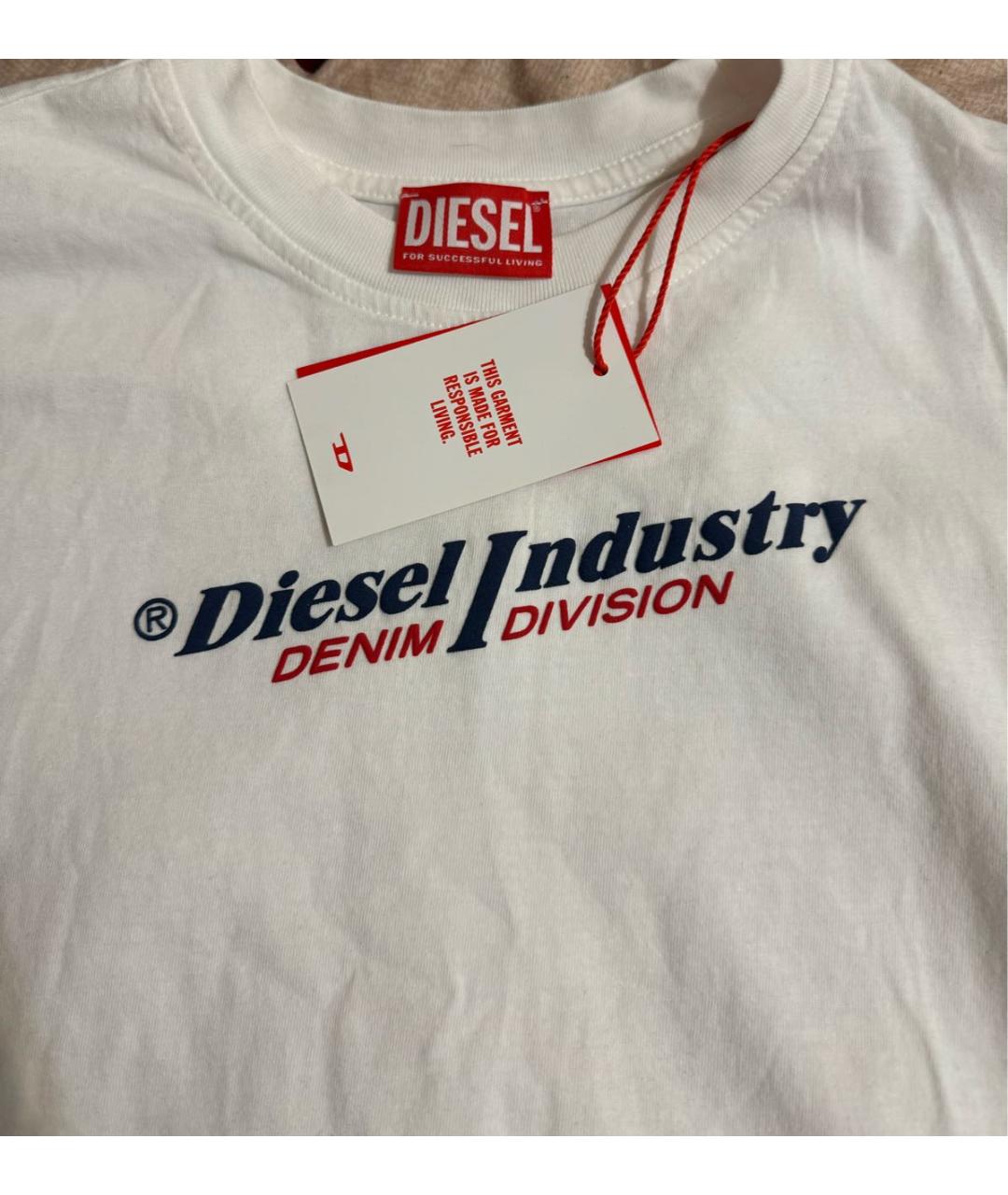 DIESEL Белая хлопковая футболка, фото 3