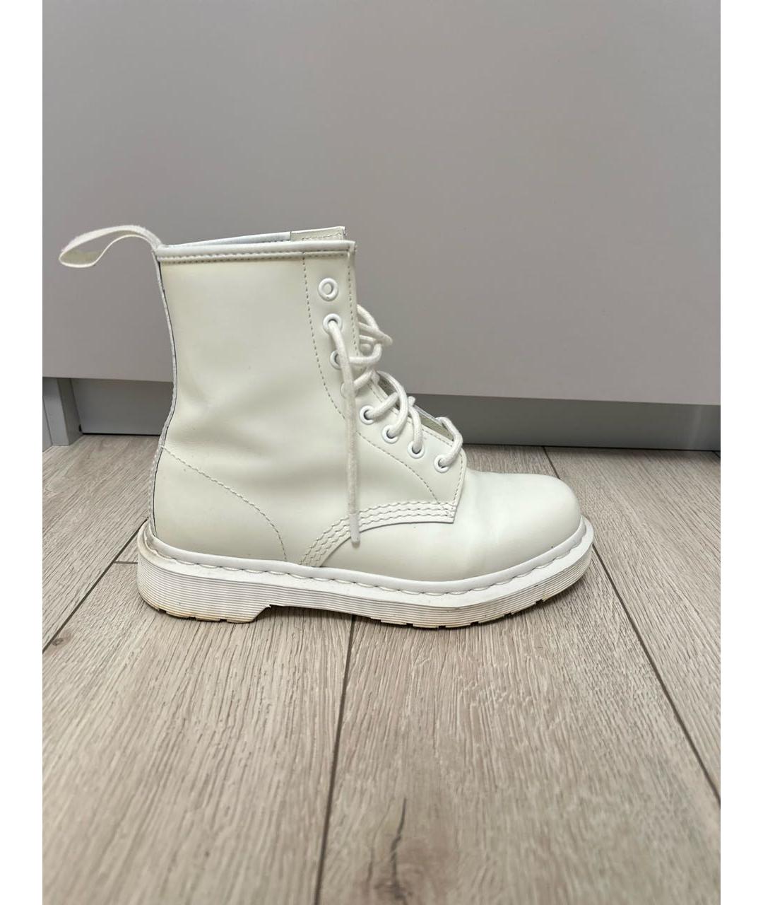 DR. MARTENS Белые кожаные ботинки, фото 7