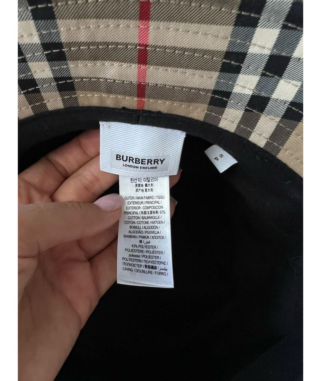 BURBERRY Бежевая хлопковая панама, фото 4