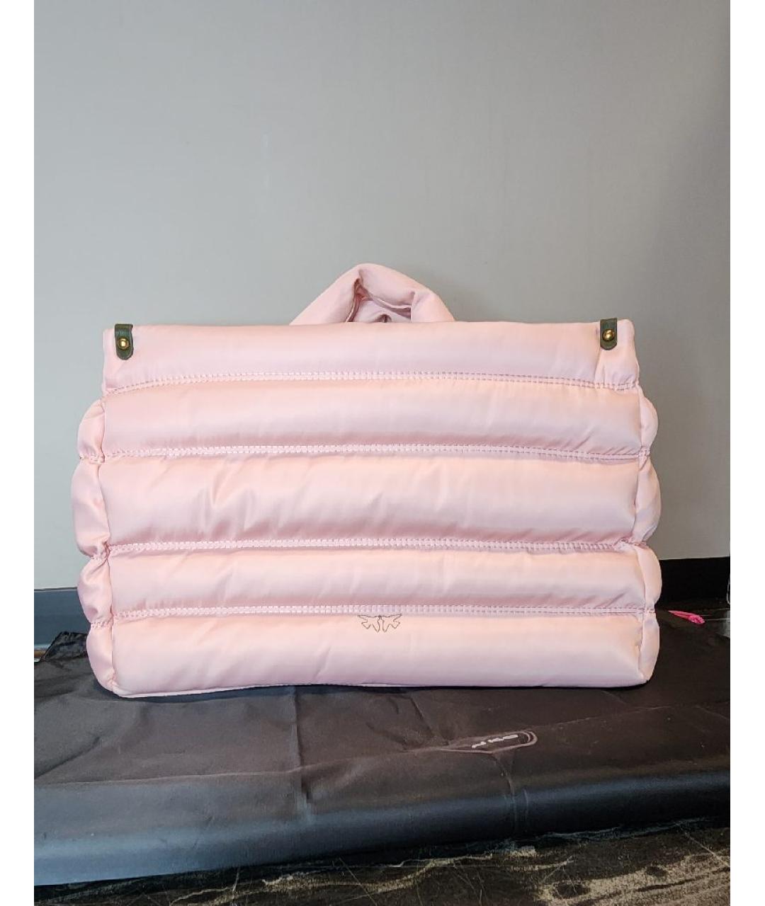 PINKO Розовая синтетическая сумка тоут, фото 3