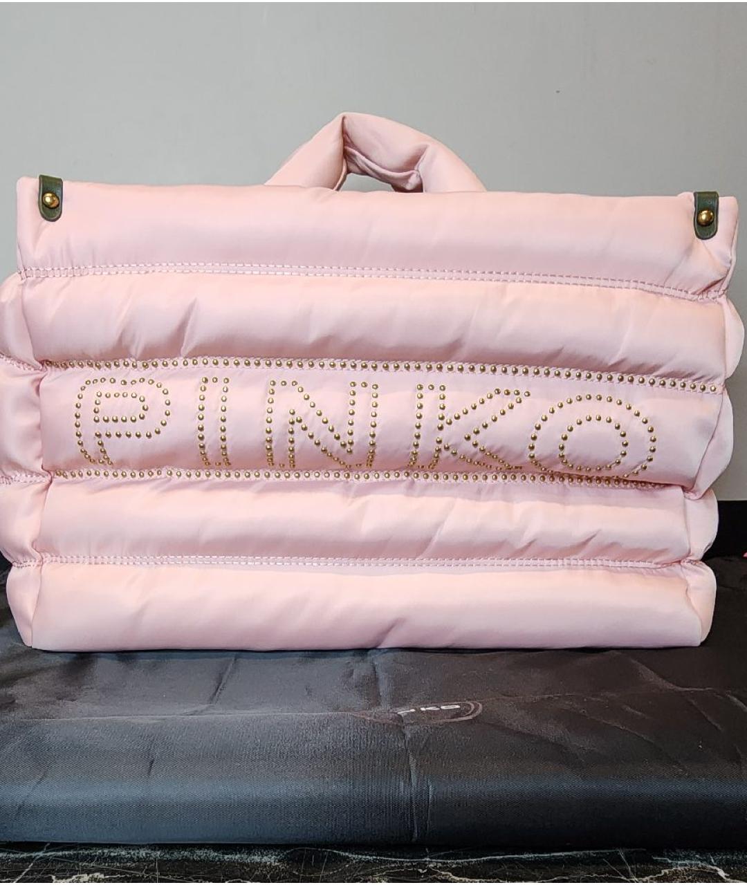 PINKO Розовая синтетическая сумка тоут, фото 5