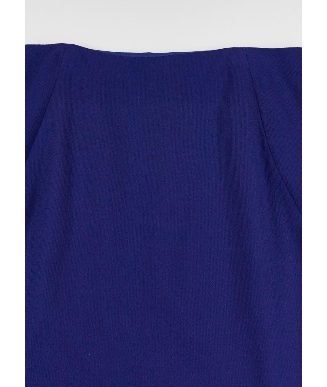 OSCAR DE LA RENTA Темно-синяя шерстяная юбка миди, фото 4