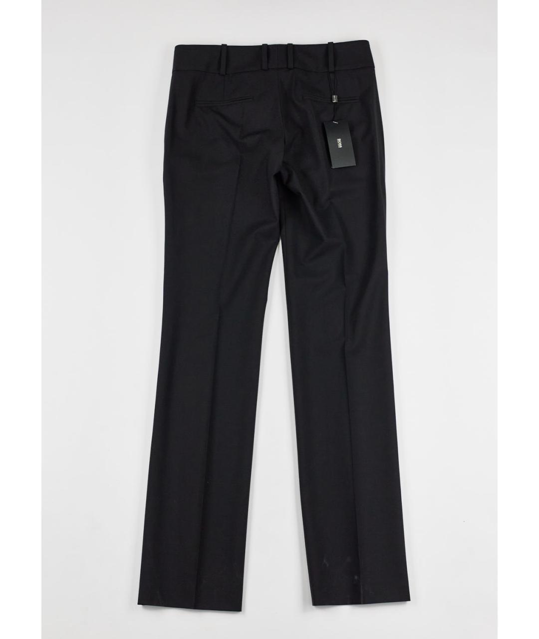 HUGO BOSS Черные шерстяные прямые брюки, фото 2