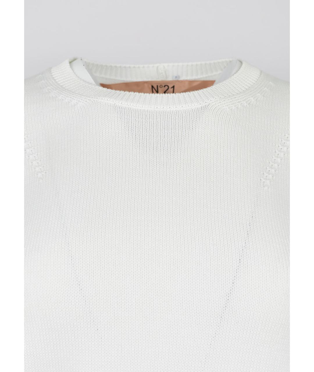 NO. 21 Белый хлопковый джемпер / свитер, фото 4