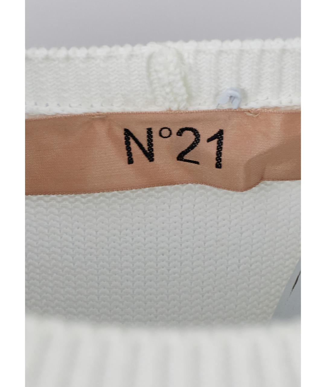 NO. 21 Белый хлопковый джемпер / свитер, фото 3