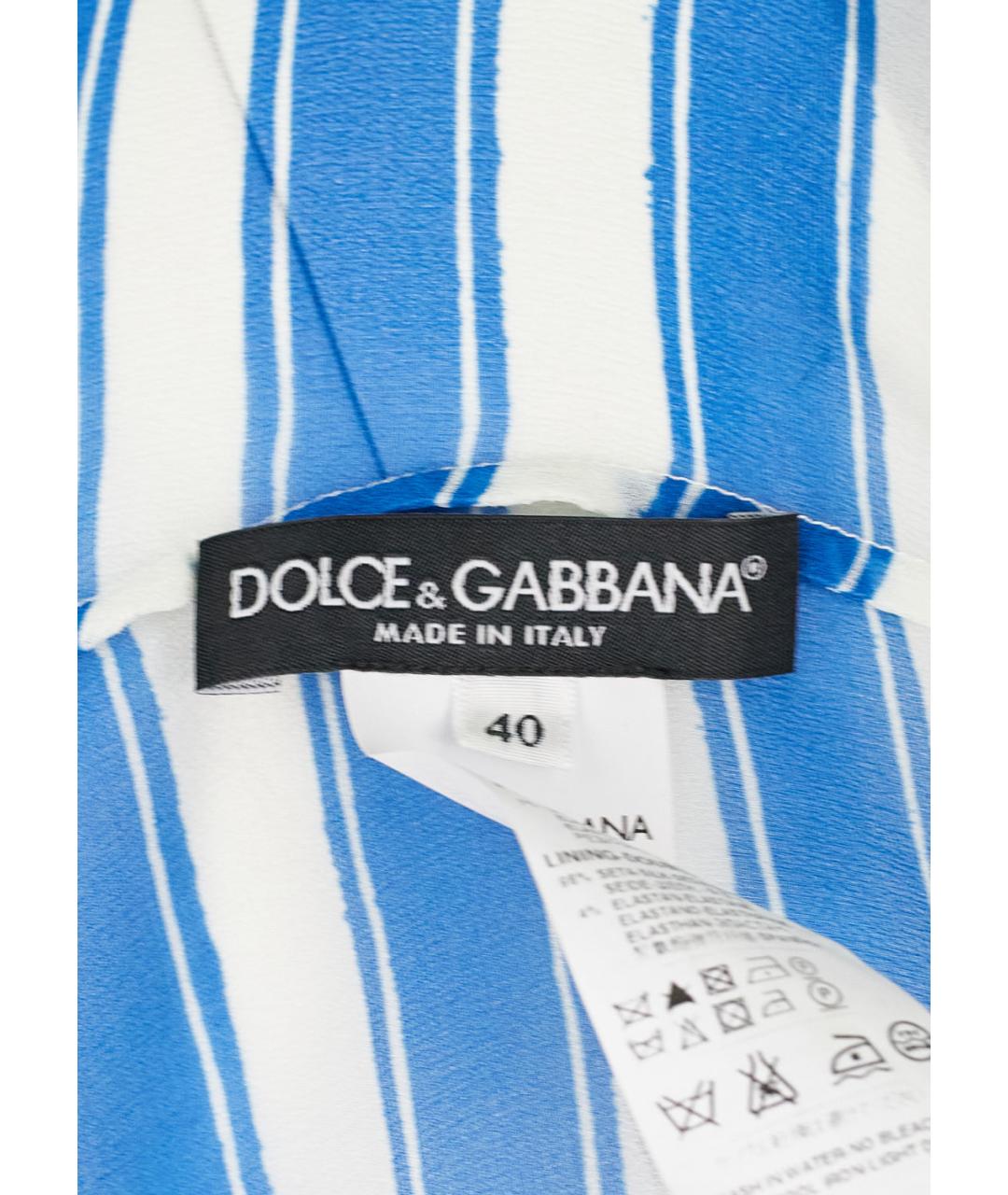 DOLCE&GABBANA Синее шелковое коктейльное платье, фото 3