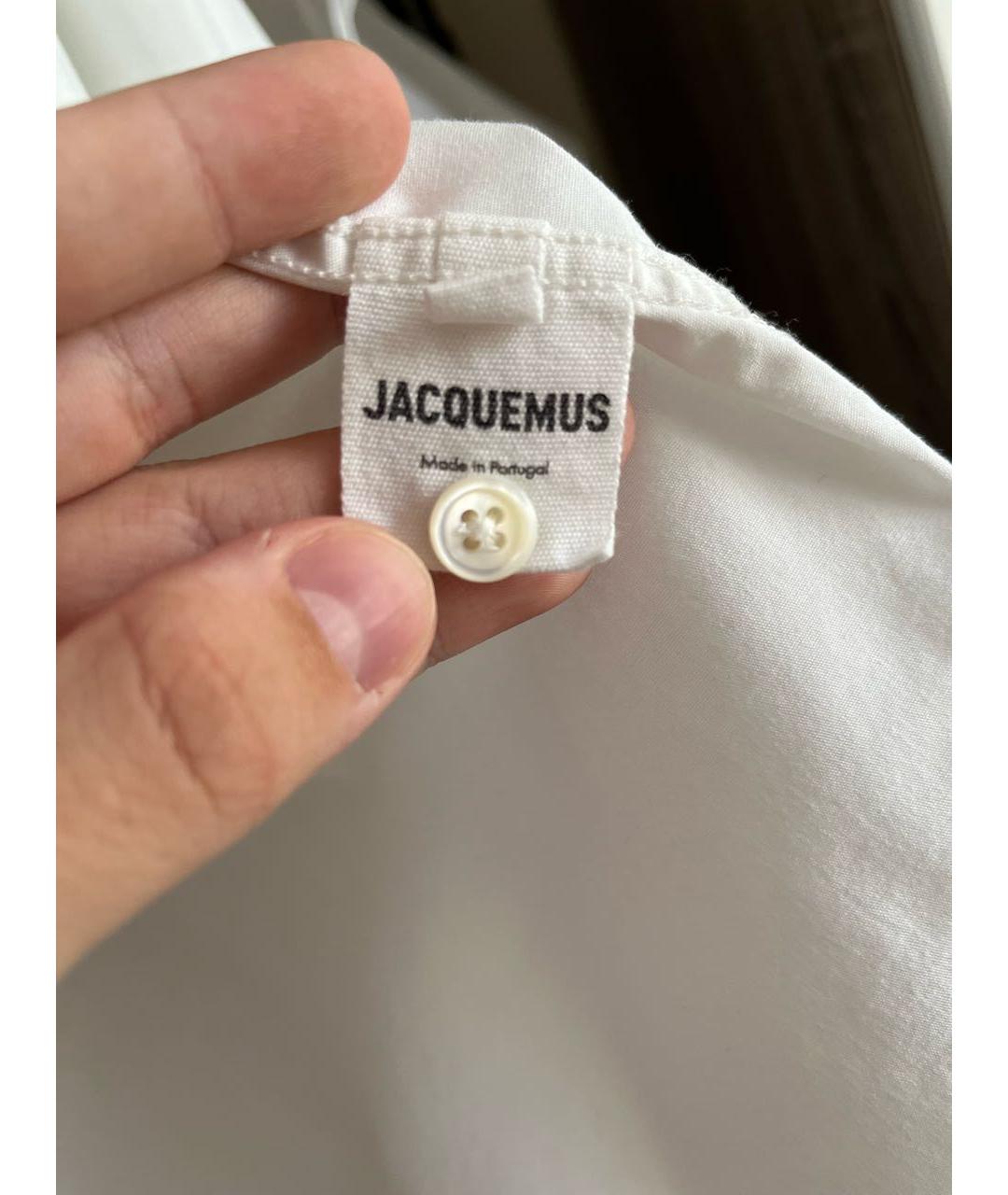 JACQUEMUS Белая хлопковая кэжуал рубашка, фото 5