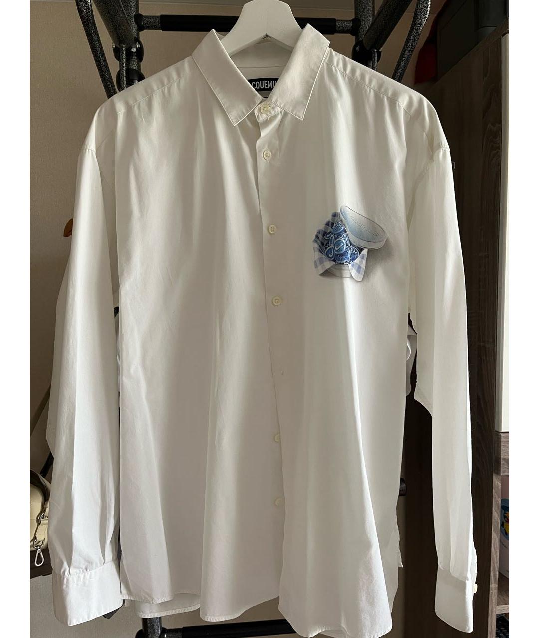 JACQUEMUS Белая хлопковая кэжуал рубашка, фото 2